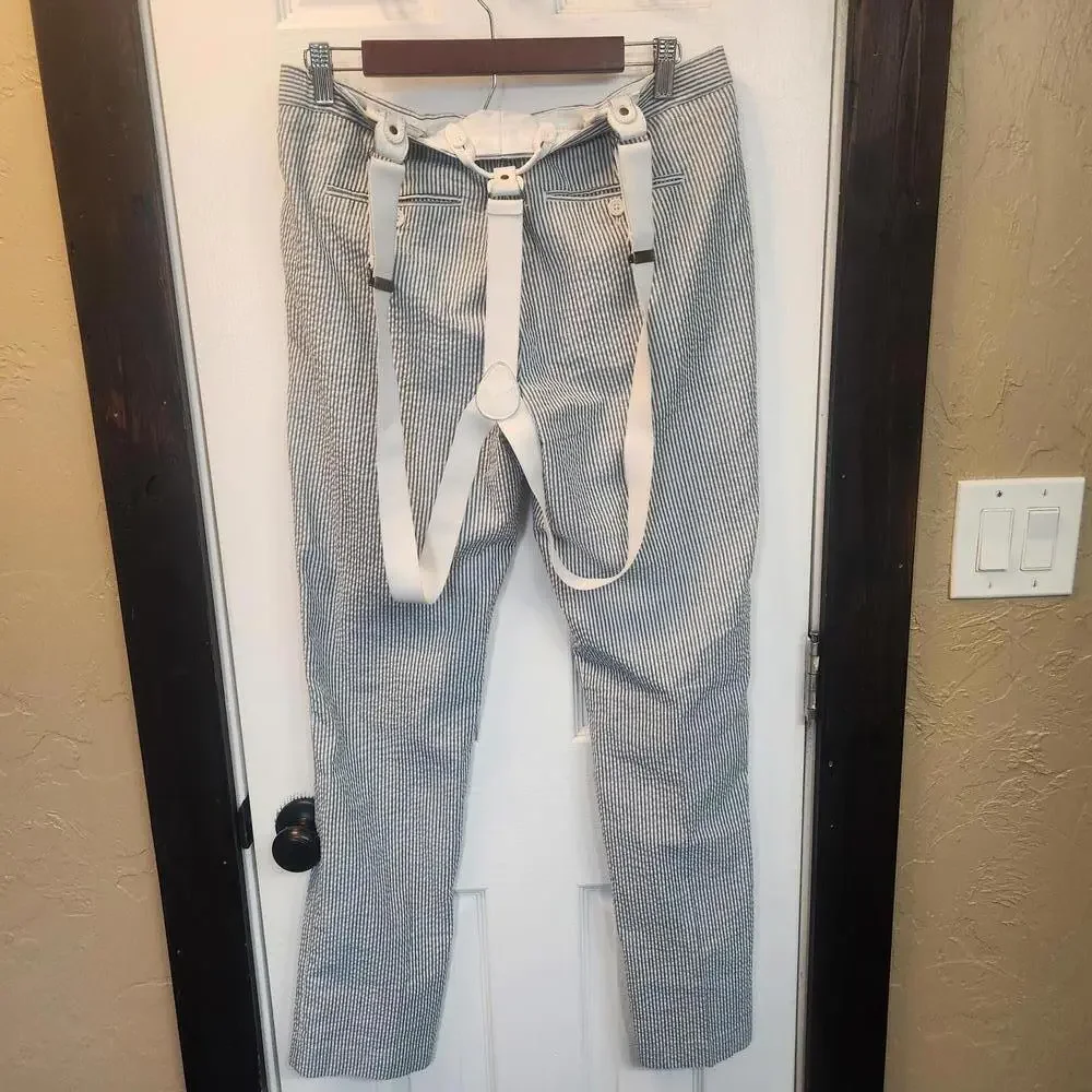 EDGE by W.O. NY Slim Fit Striped Pants with Suspenders 31x32